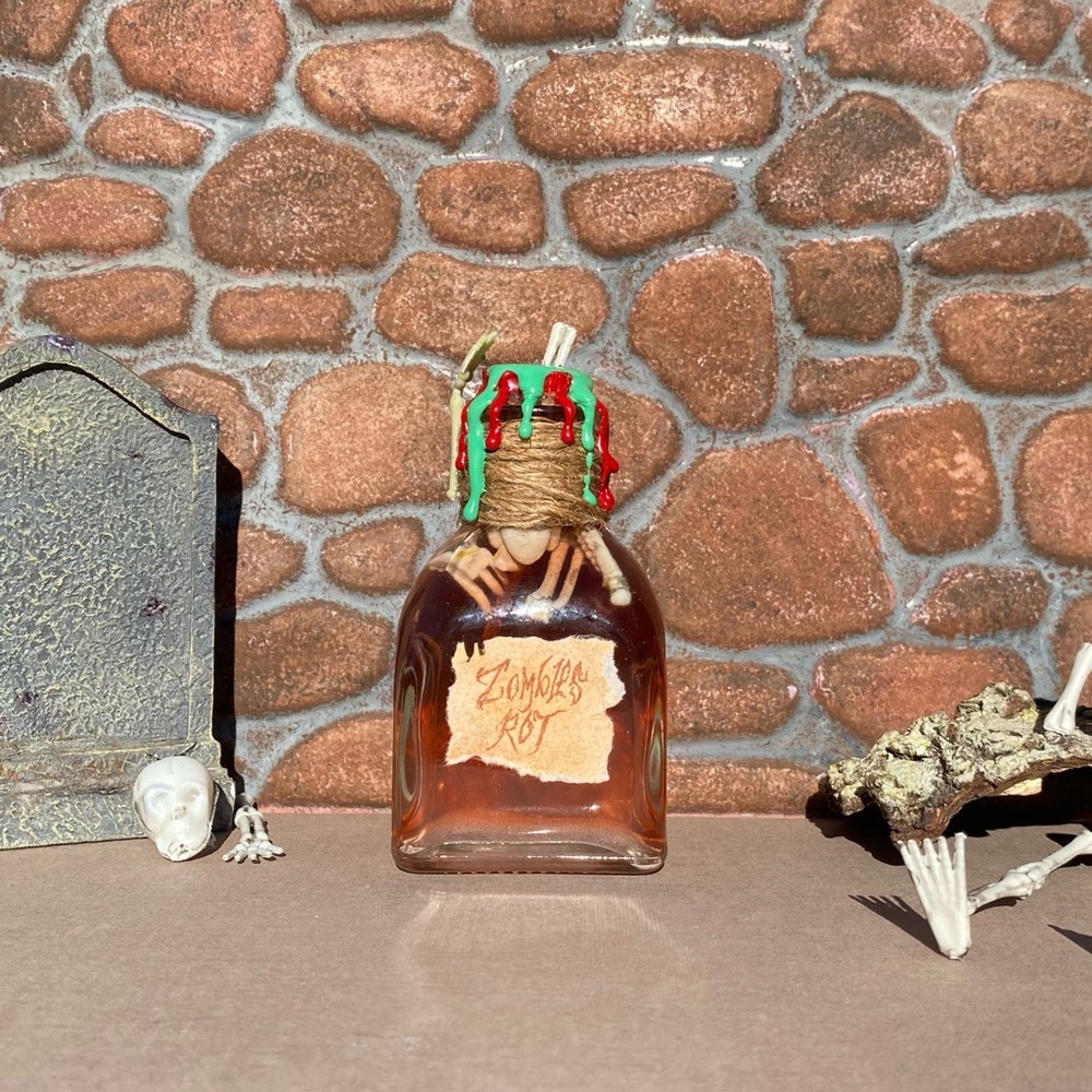 Zombie’s Rot—Undead Fantasy Potion Bottle | Horror Collectible, DnD Prop